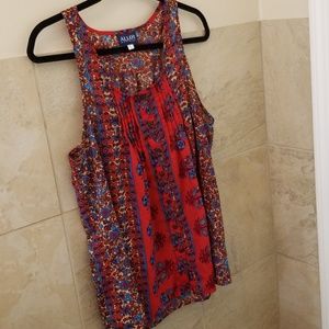 Red bohemian cotton tank